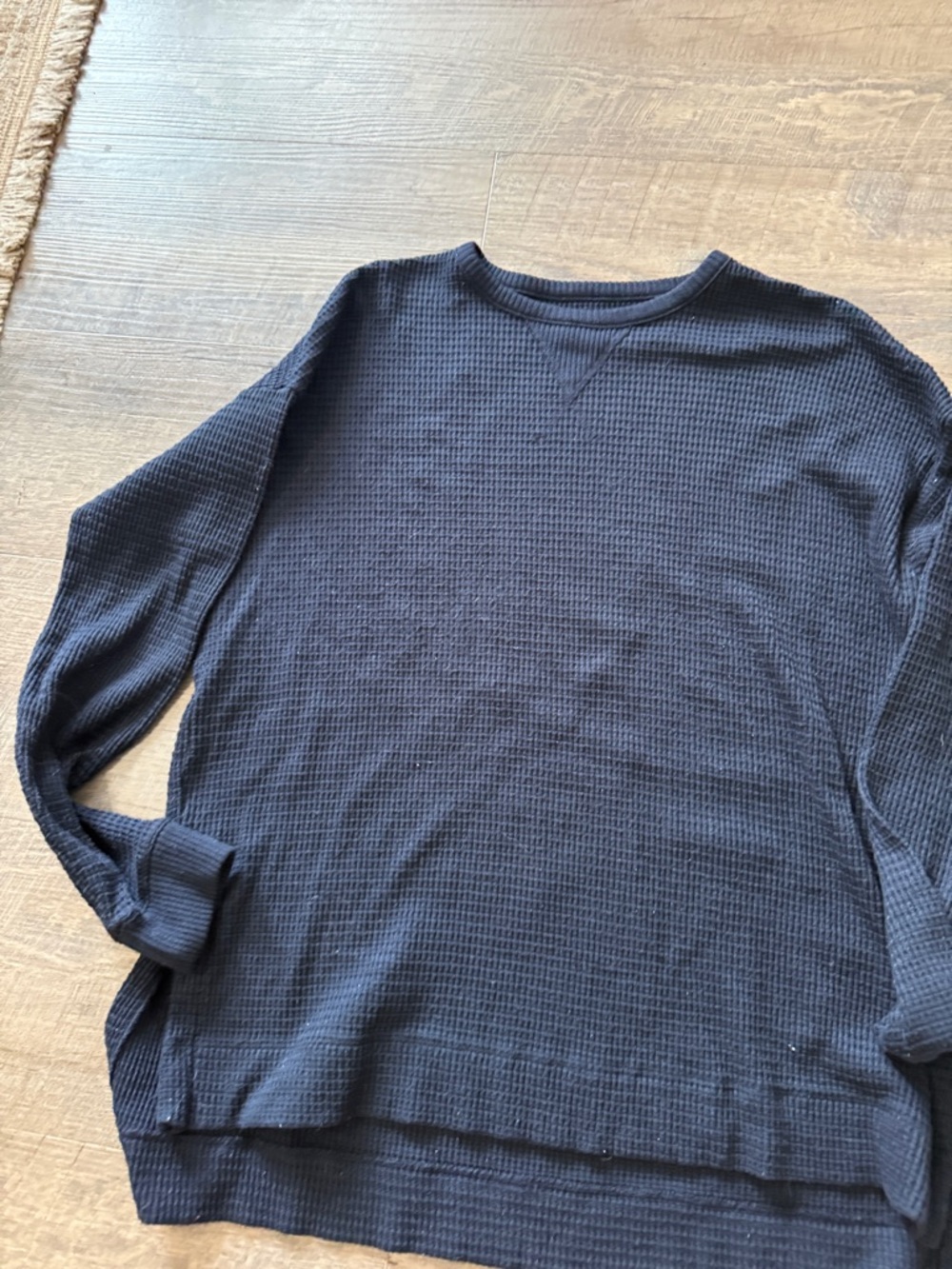 American Eagle Outfitters Navy Waffle Knit Pullover